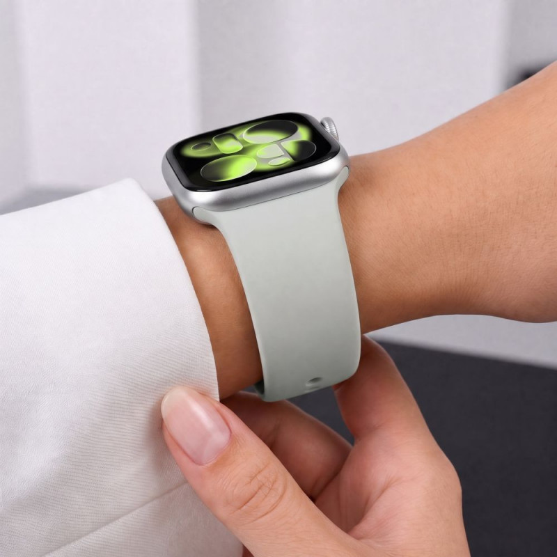 Correa de silicona Tech-Protect para Apple Watch 8 / 9 / 10 / 11 / 12 / SE / Ultra 44/45/46/49 mm, gris lunar