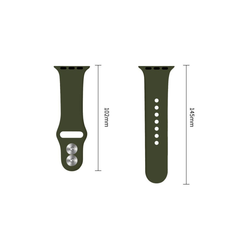 Correa de silicona Tech-Protect para Apple Watch 8 / 9 / 10 / 11 / 12 / SE / Ultra 44/45/46/49 mm, verde oliva
