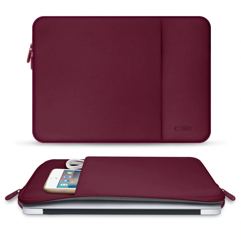 Funda para portátil de neopreno Tech-Protect 13", granate