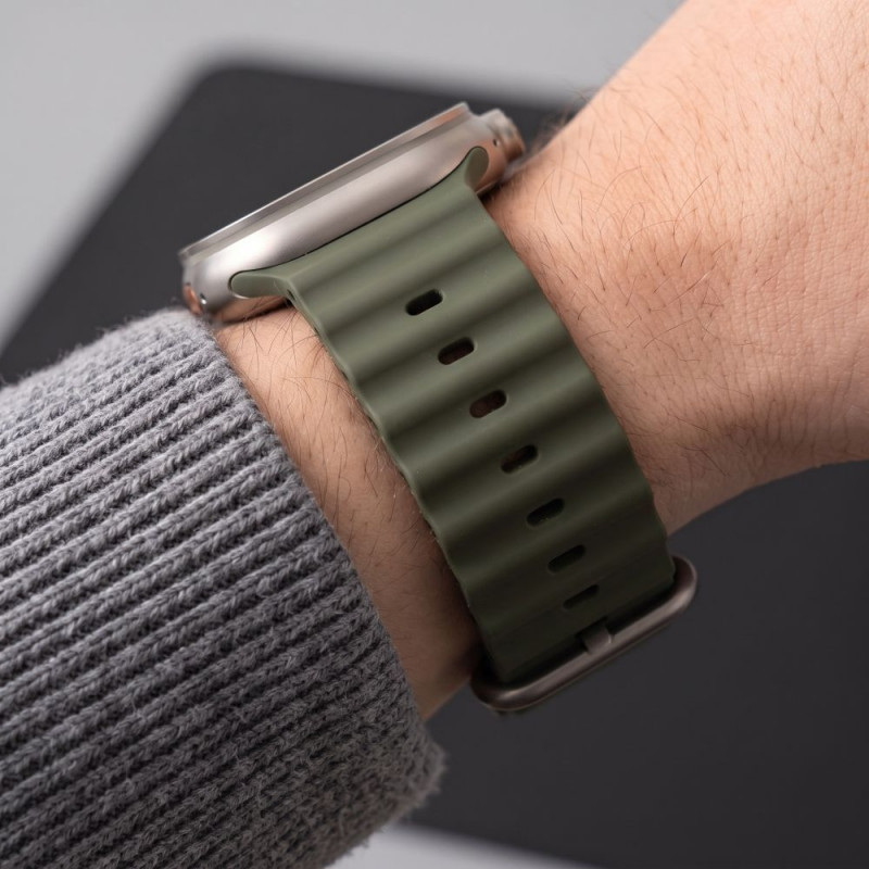 Correa Tech-Protect Iconband Pro para Apple Watch 8 / 9 / 10 / 11 / 12 / SE / Ultra 44/45/46/49 mm, verde militar
