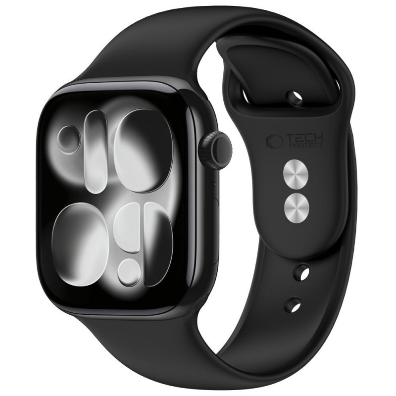 Correa de silicona Tech-Protect para Apple Watch 8 / 9 / 10 / 11 / 12 / SE / Ultra 44/45/46/49 mm, negra