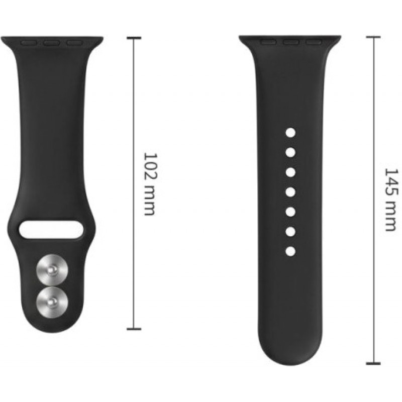 Correa de silicona Tech-Protect para Apple Watch 8 / 9 / 10 / 11 / 12 / SE / Ultra 44/45/46/49 mm, negra