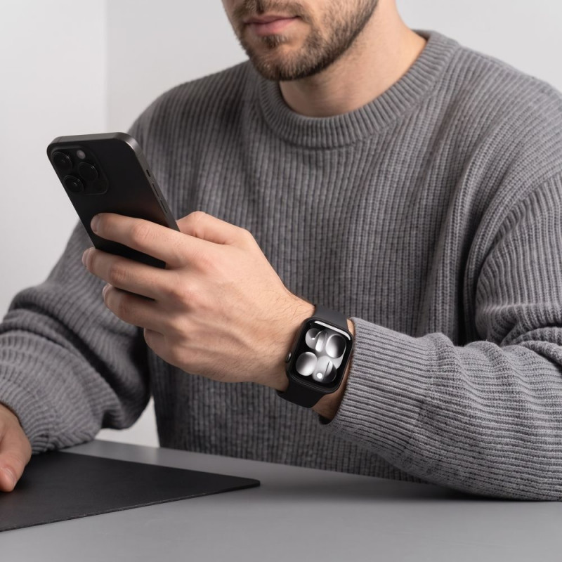 Correa de silicona Tech-Protect para Apple Watch 8 / 9 / 10 / 11 / 12 / SE / Ultra 44/45/46/49 mm, negra