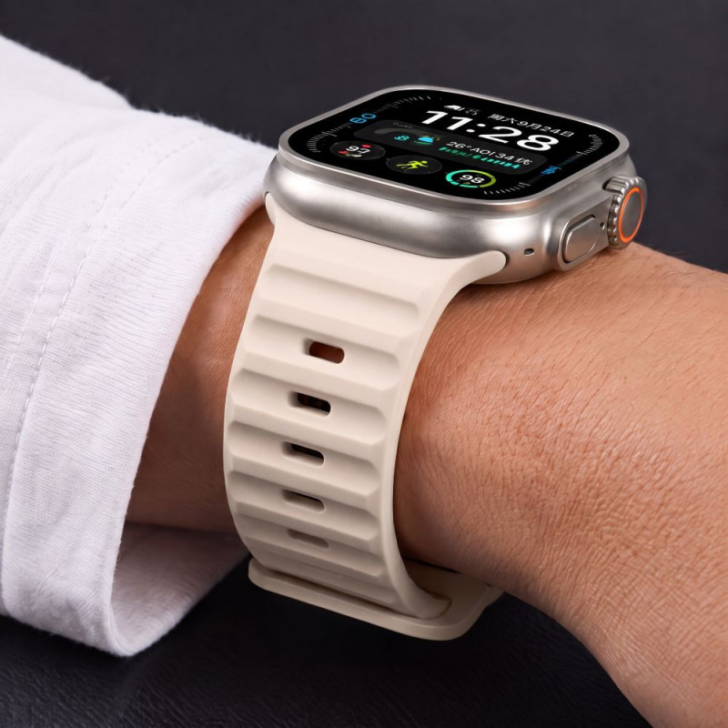 Correa Tech-Protect Silicone Line para Apple Watch 8 / 9 / 10 / 11 / 12 / SE / Ultra 44/45/46/49 mm, Stone
