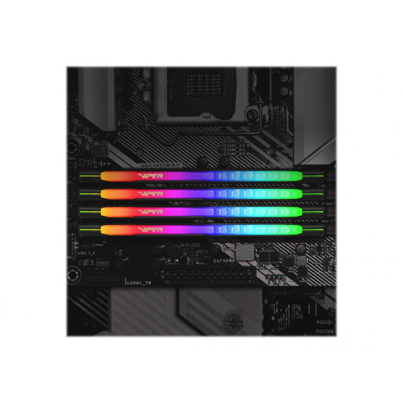 Patriot Extreme Performance Viper Steel RGB DDR4 DIMM 16 GB, DDR4-3200, negro
