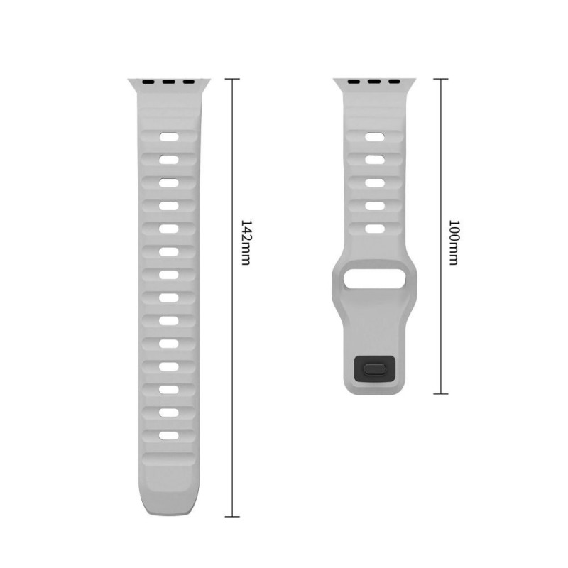 Correa Tech-Protect Silicone Line para Apple Watch 8 / 9 / 10 / 11 / 12 / SE / Ultra 44/45/46/49 mm, gris lunar