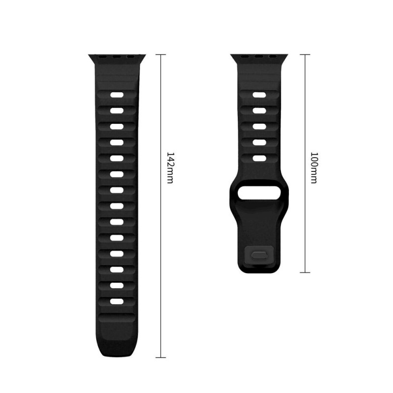 Correa Tech-Protect Silicone Line para Apple Watch 8 / 9 / 10 / 11 / 12 / SE / Ultra 44/45/46/49 mm, negra