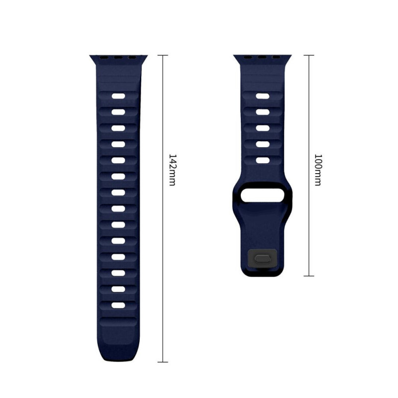 Correa Tech-Protect Silicone Line para Apple Watch 8 / 9 / 10 / 11 / 12 / SE / Ultra 44/45/46/49 mm, azul Atlantic Blue