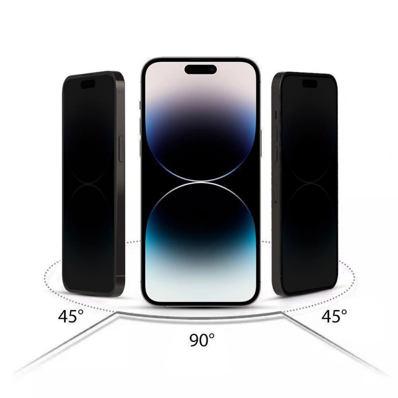 Tech-Protect Anti Spy Glass Pro+ Vidrio Templado de Privacidad para Apple iPhone 17e / 16e / 14 / 13 Pro / 13 (2 uds), Negro