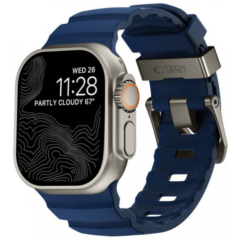 Correa Tech-Protect Motion para Apple Watch 8 / 9 / 10 / 11 / 12 / SE / Ultra 44/45/46/49 mm, azul náutico