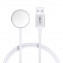 Cargador magnético Tech-Protect MC02 UltraBoost con cable USB-A de 100 cm para Apple Watch, blanco