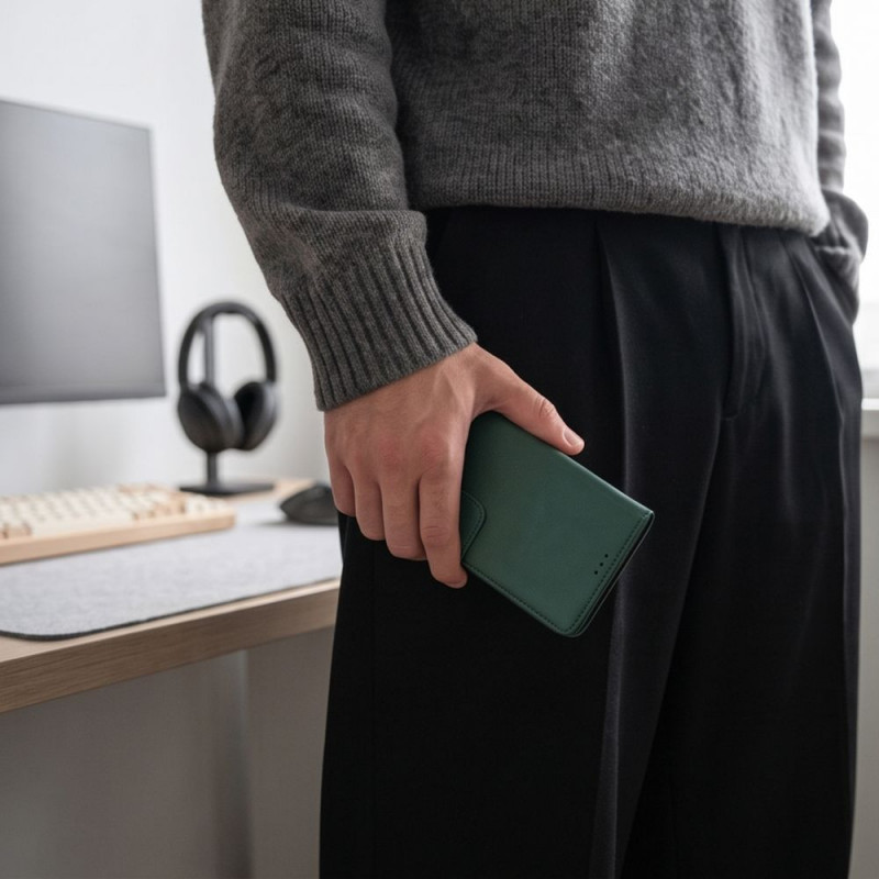 Funda con cartera Tech-Protect para Xiaomi Redmi Note 17 Pro Max 5G, verde