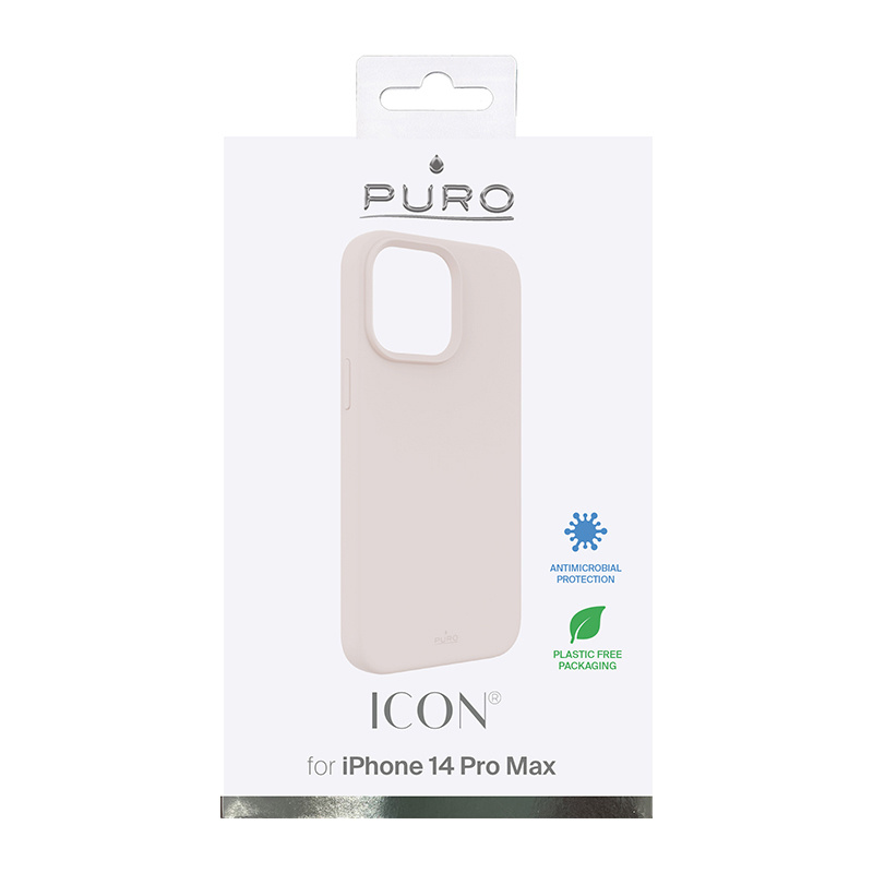 Funda antimicrobiana Puro ICON para Apple iPhone 14 Pro Max, rosa arena