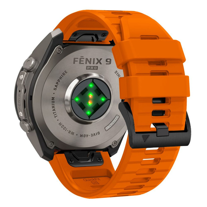 Correa Tech-Protect Silicone para Garmin Fenix 5 / 6 / 6 Pro / 7 / 8 / 8 Pro / E / 9 / 9 Pro 51 mm, naranja señal