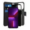 Funda Puro Wallet Detachable MagSafe 2en1 de piel sintética con solapa y cartera para iPhone 14 Pro Max, negra