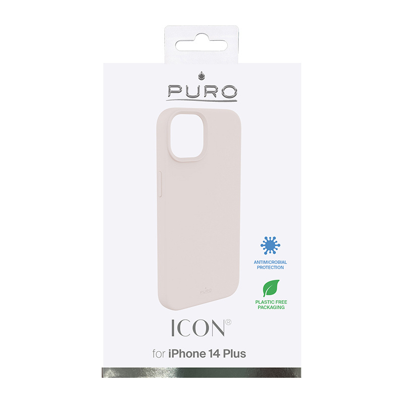 Funda antimicrobiana Puro ICON para Apple iPhone 14 Plus / 15 Plus, rosa arena