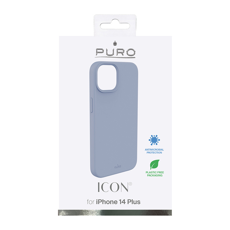 Funda antimicrobiana Puro ICON para Apple iPhone 14 Plus / 15 Plus, azul sierra