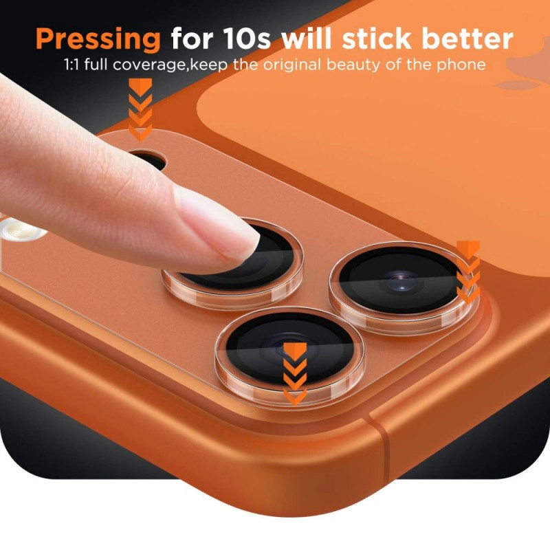 Funda protectora de cámara Tech-Protect Camfull Fit+ para Apple iPhone 17 Pro, transparente mate