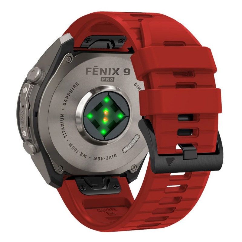 Correa de reloj de silicona Tech-Protect para Garmin Fenix 5 / 6 / 6 Pro / 7 / 8 / 8 Pro / E / 9 / 9 Pro 47 mm, Crimson Red
