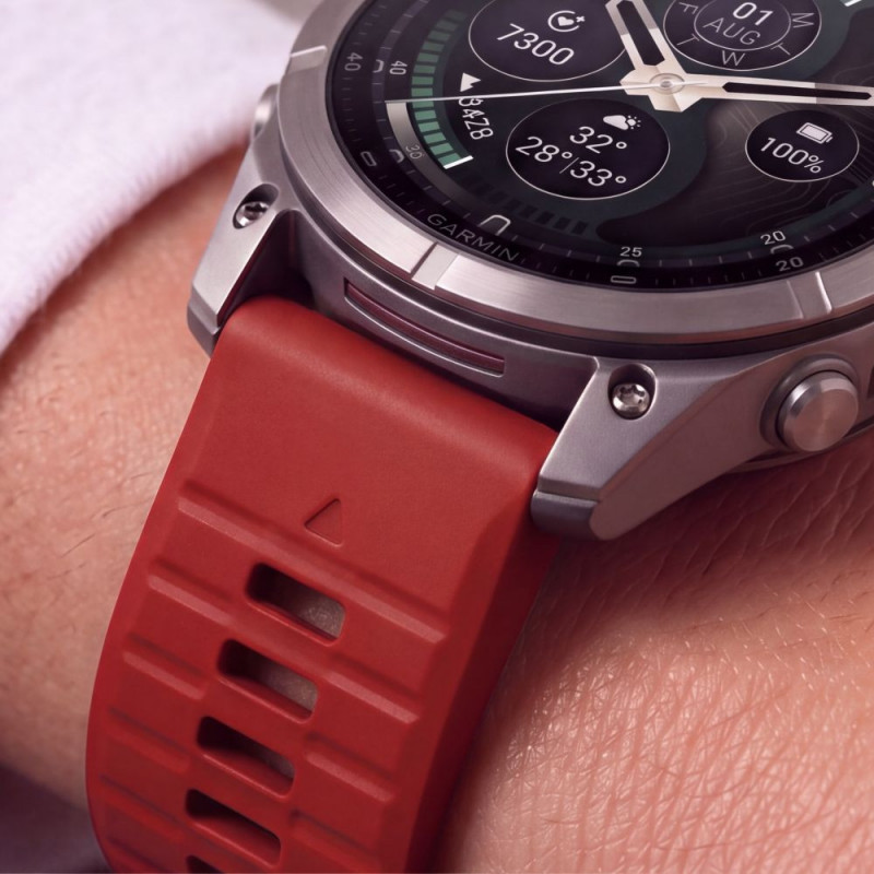 Correa de reloj de silicona Tech-Protect para Garmin Fenix 5 / 6 / 6 Pro / 7 / 8 / 8 Pro / E / 9 / 9 Pro 47 mm, Crimson Red
