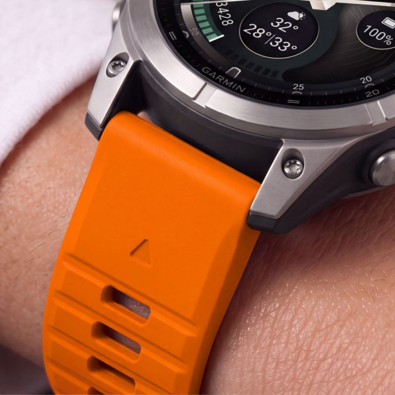 Correa de reloj de silicona Tech-Protect para Garmin Fenix 5 / 6 / 6 Pro / 7 / 8 / 8 Pro / E / 9 / 9 Pro 47 mm, naranja señal