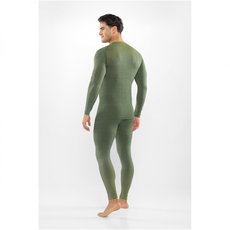 Conjunto de ropa interior térmica de merino para hombre Viking Altis Man Set, verde oscuro, M