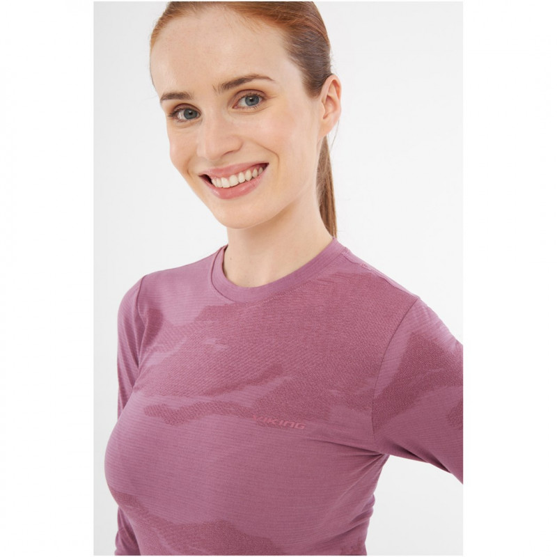 Conjunto de ropa interior térmica de merino para mujer Viking Altis Lady Set, rosa, M