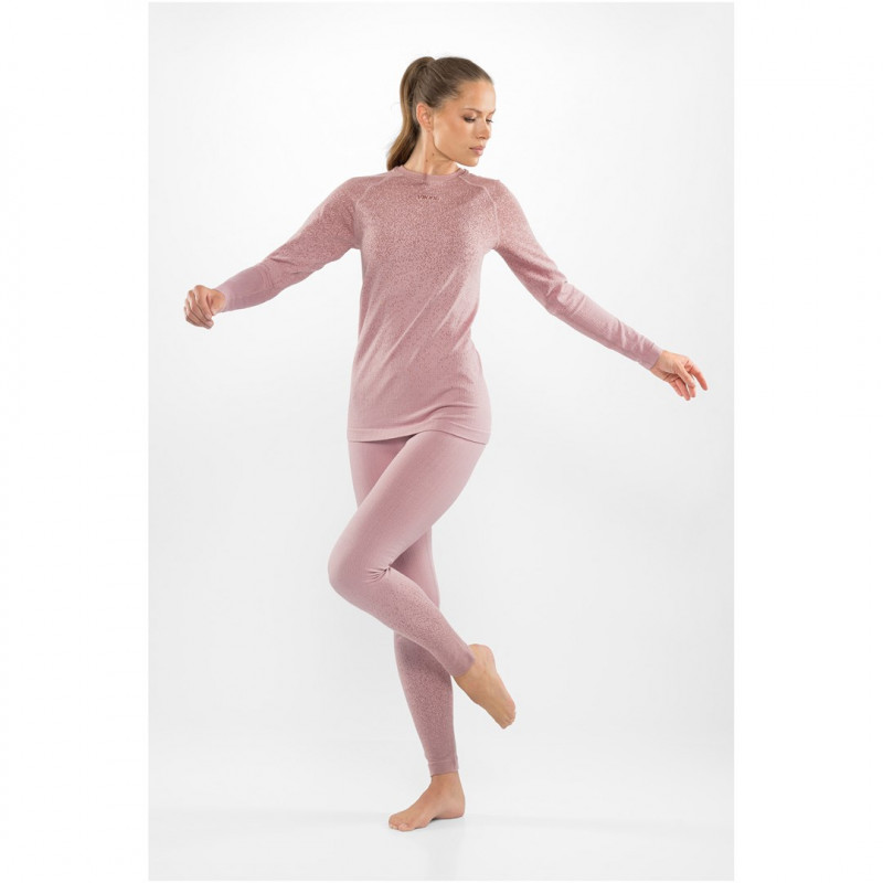 Conjunto de ropa interior de merino para mujer Viking Altis Lady Set, rosa, L