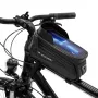 Bolsa de cuadro para bicicleta Wozinsky WBB28BK con funda para teléfono, 1,7 L, negra
