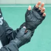 Guantes de moto de eco-cuero Rockbros 16220006003, talla L, negros