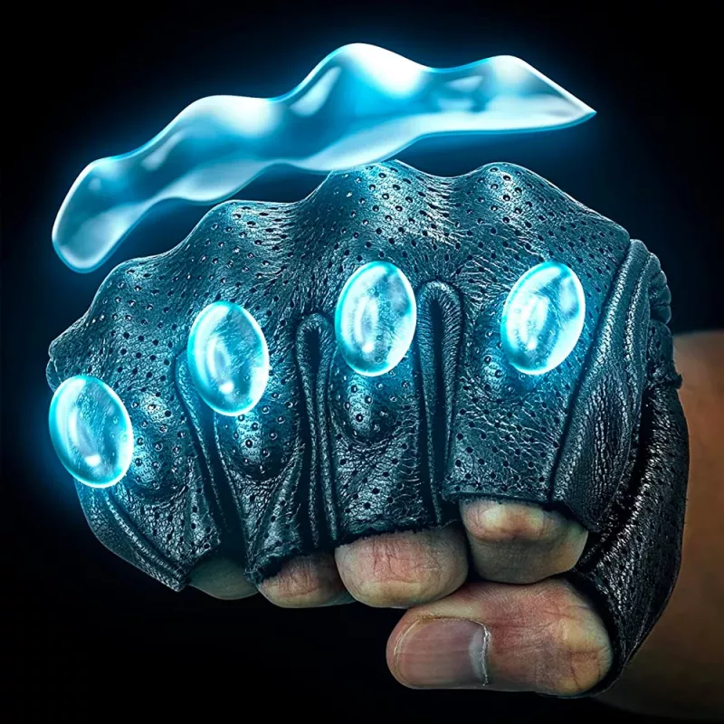 Guantes de moto de eco-cuero Rockbros 16220006003, talla L, negros