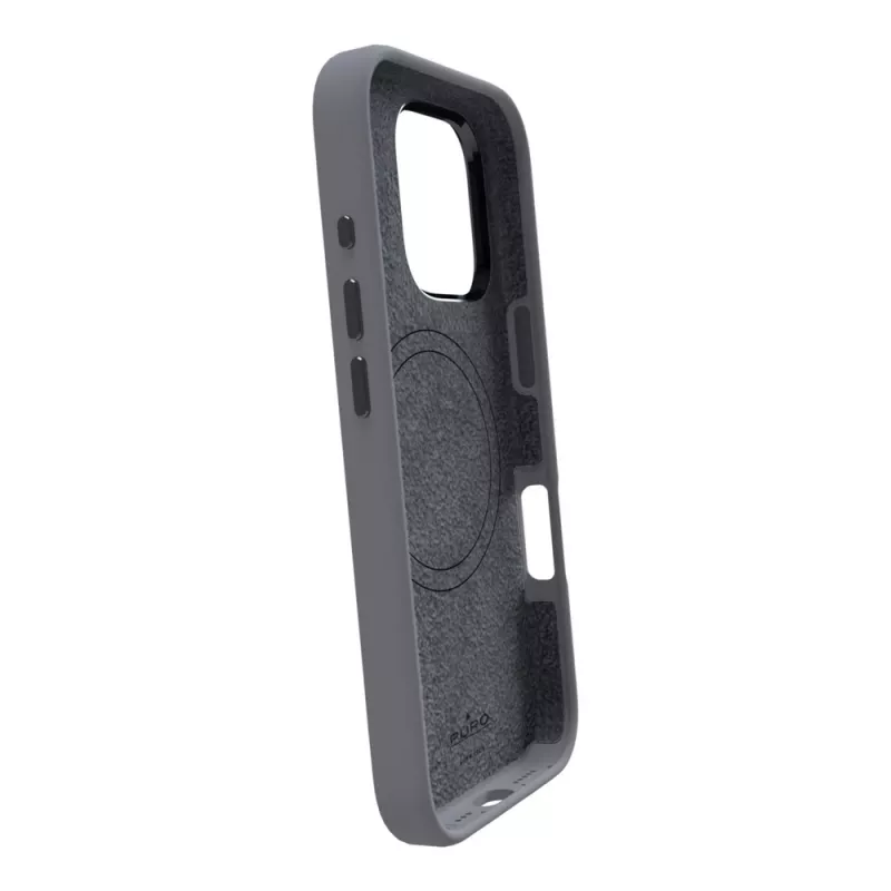Funda de silicona MagSafe Puro Icon Mag Pro para iPhone 16 Pro Max, gris oscuro