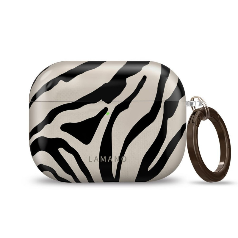 Funda Tech-Protect Lamano para Apple AirPods Pro 3 con mosquetón, Nature Muse (negro y beige)