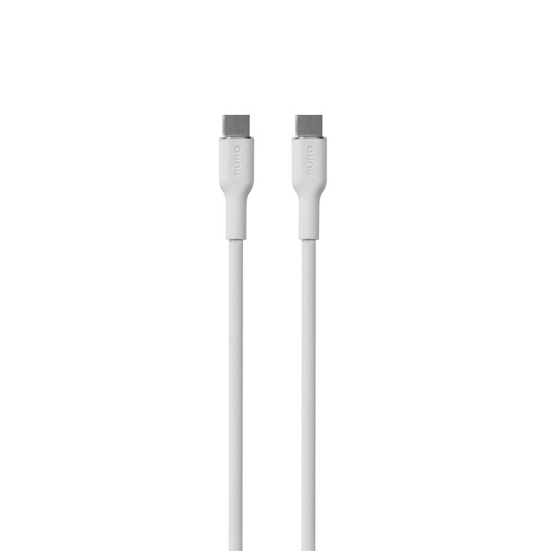 Cable USB-C a USB-C Puro ICON Soft PUR671, 1,5 m, Blanco