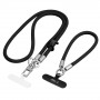 Conjunto de correa cruzada y correa de muñeca para teléfono Tech-Protect C10S Rope, negro/titanio