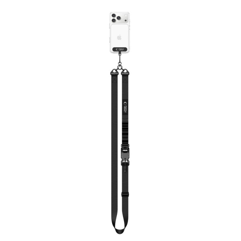 Correa cruzada para teléfono Tech-Protect C9S Rope Crossbody, negra