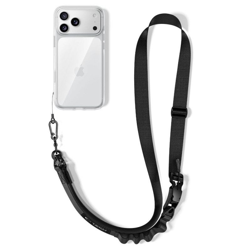 Correa cruzada para teléfono Tech-Protect C9S Rope Crossbody, negra