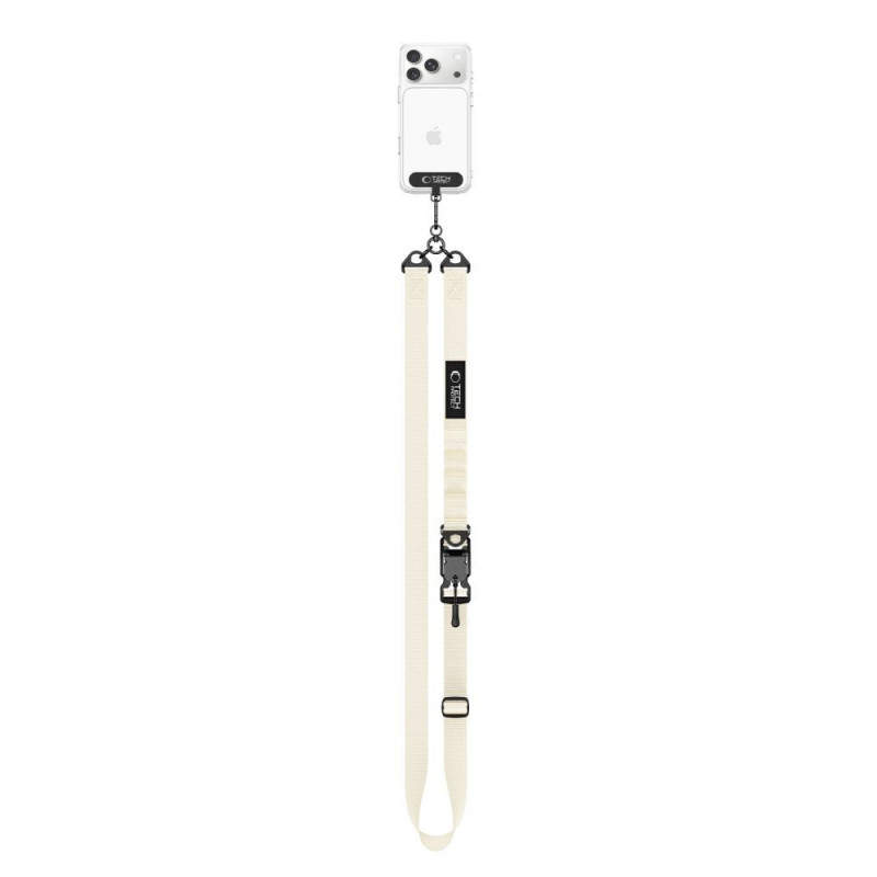 Correa cruzada para teléfono Tech-Protect C9S Rope, nailon, 91–140 cm, beige desierto