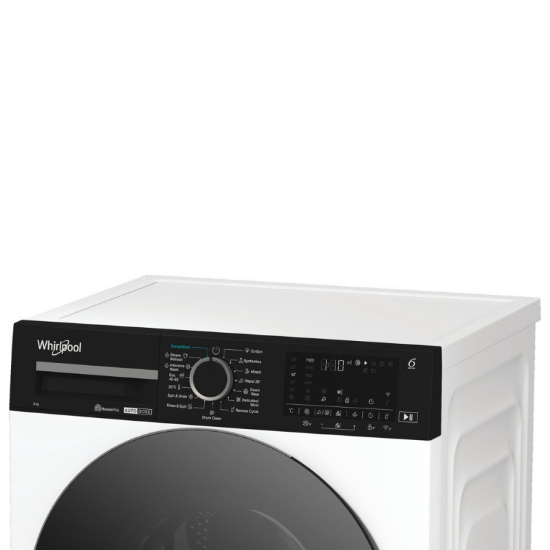 Lavadora de carga frontal Whirlpool WPM 87W ADS EE, 8 kg, 1400 RPM, blanca