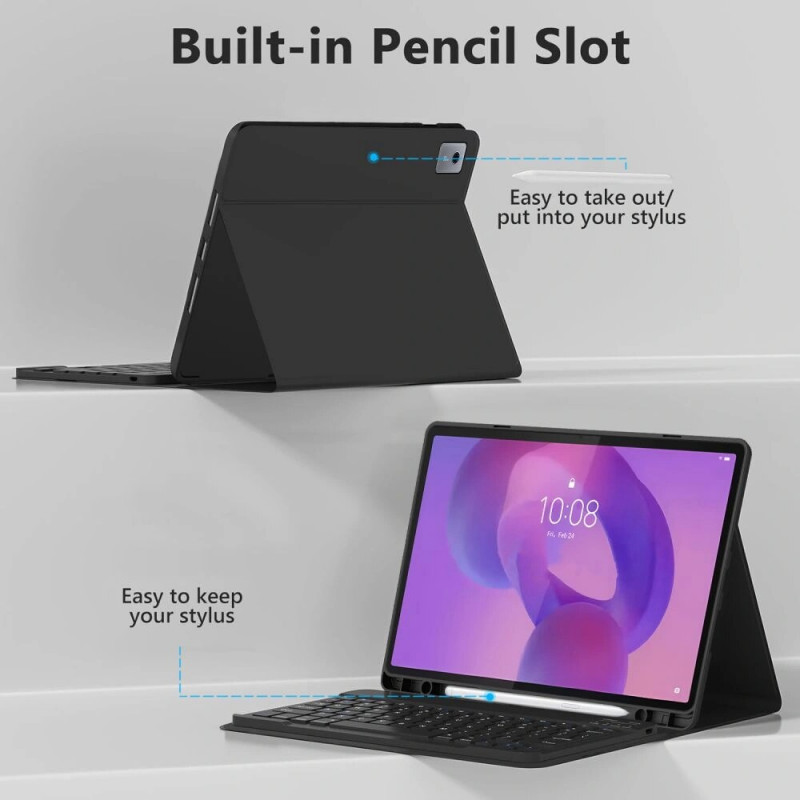 Funda con teclado Tech-Protect SmartCase Pen + Keyboard para Lenovo Idea Tab Plus 12.1 (TB-361), negra