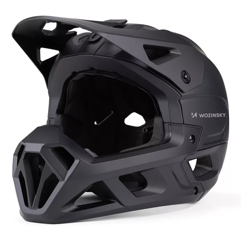 Casco de bicicleta integral Wozinsky con visera desmontable, 60-62 cm, negro