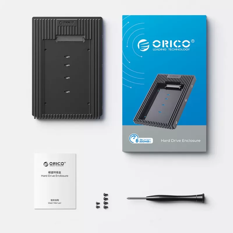 Adaptador de unidad Orico D2SS-6G de 2.5" a 3.5", SATA III, negro