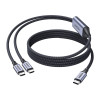 Cable USB-C 2 en 1 UGREEN L533, USB-C a 2x USB-C PD 140W, 2 m, negro