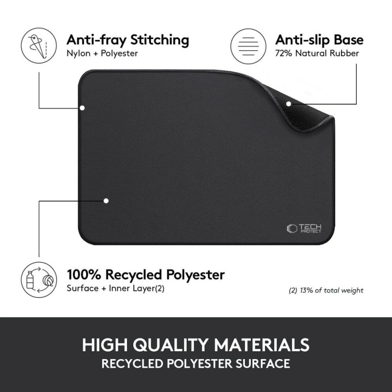 Alfombrilla de ratón Tech-Protect A100 35x25 cm, negra