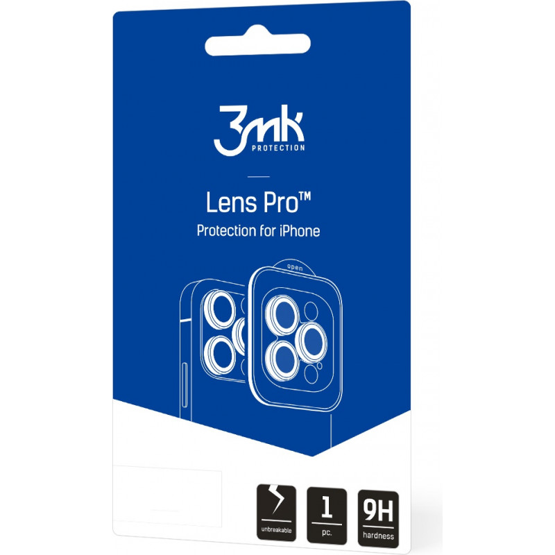 Protector de lente de cámara de cristal 3MK Lens Protection Pro para Apple iPhone 13 Pro / 13 Pro Max, gris grafito