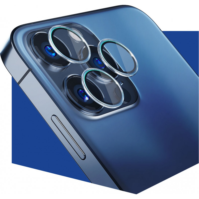 Protector de lente de cámara de cristal 3MK Lens Protection Pro para Apple iPhone 13 Pro / 13 Pro Max, gris grafito