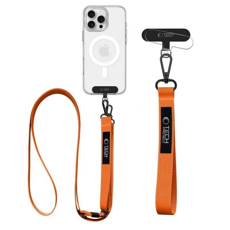 Cordón cruzado para teléfono Tech-Protect C6S Rope, naranja cósmico