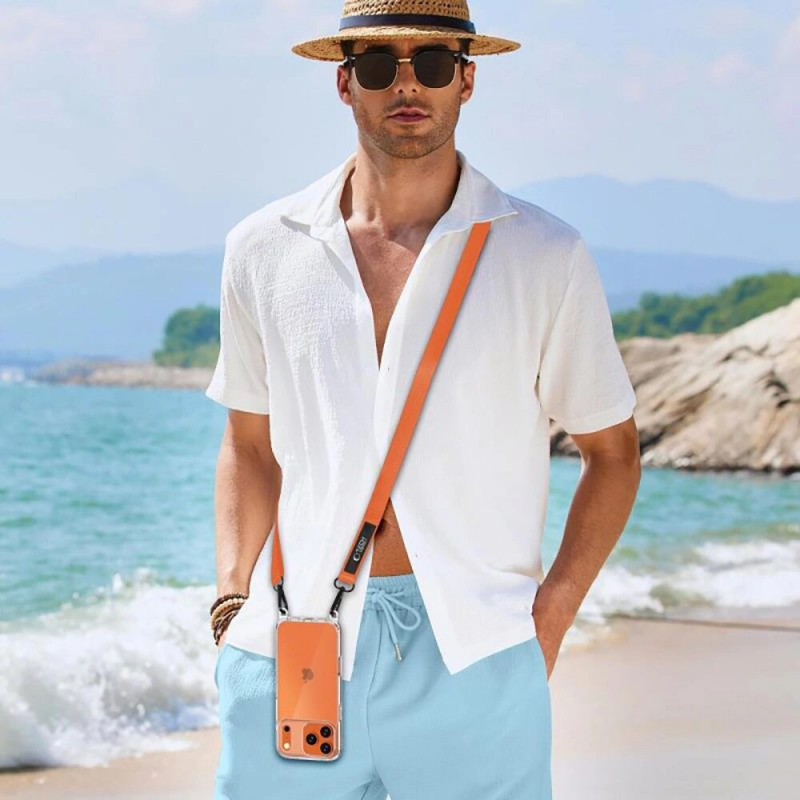 Cordón cruzado para teléfono Tech-Protect C6S Rope, naranja cósmico