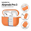 Funda Tech-Protect Silicone Hook para Apple AirPods Pro 3, naranja cósmico