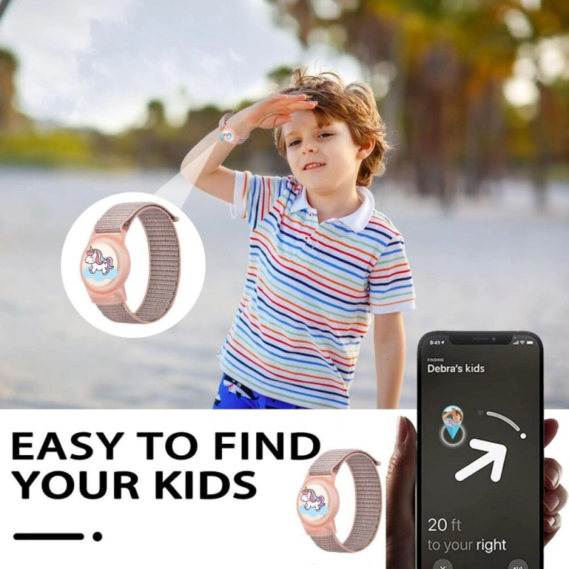 Correa Tech-Protect Nylon For Kids para Apple AirTag 1 / 2, Magic Pony